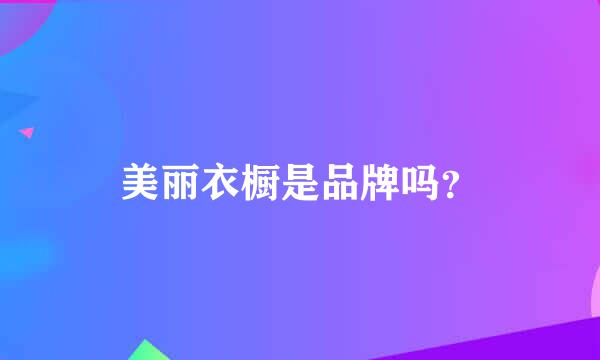 美丽衣橱是品牌吗？