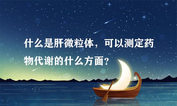 什么是肝微粒体，可以测定药物代谢的什么方面？