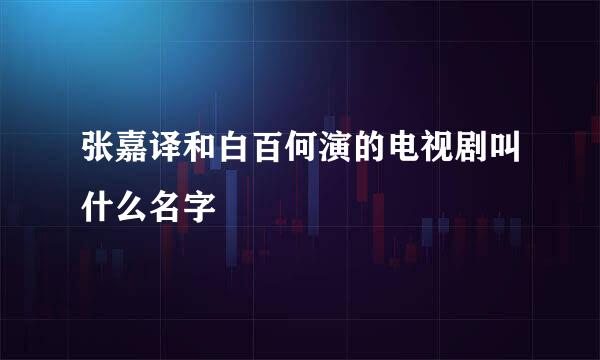 张嘉译和白百何演的电视剧叫什么名字