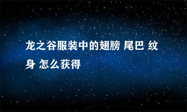 龙之谷服装中的翅膀 尾巴 纹身 怎么获得