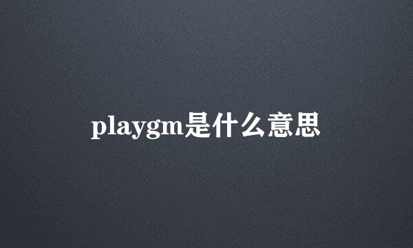 playgm是什么意思