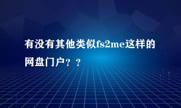 有没有其他类似fs2me这样的网盘门户？？