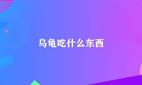 乌龟吃什么东西