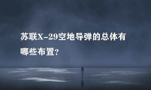 苏联X-29空地导弹的总体有哪些布置？