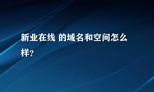 新业在线 的域名和空间怎么样？