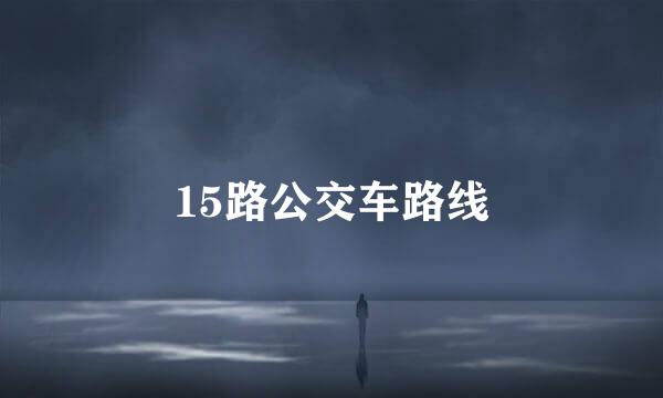 15路公交车路线