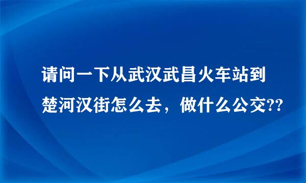 请问一下从武汉武昌火车站到楚河汉街怎么去，做什么公交??