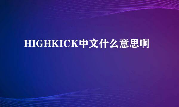 HIGHKICK中文什么意思啊