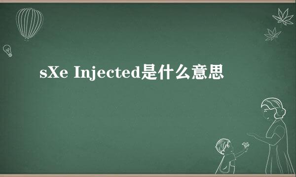 sXe Injected是什么意思