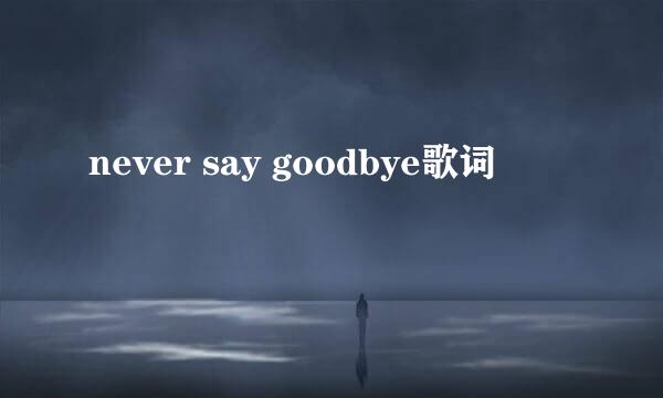 never say goodbye歌词