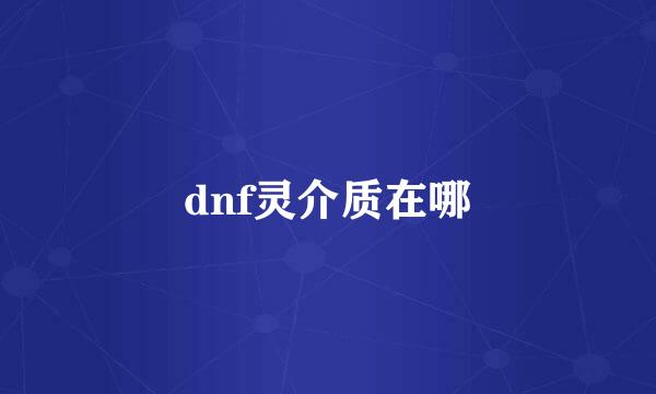 dnf灵介质在哪