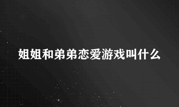 姐姐和弟弟恋爱游戏叫什么