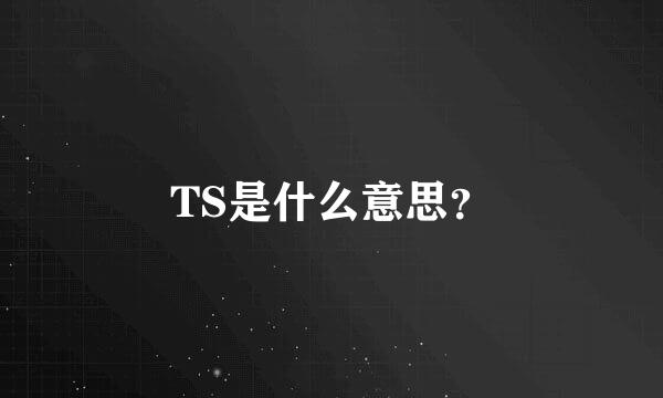 TS是什么意思？