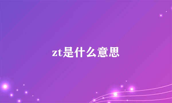 zt是什么意思