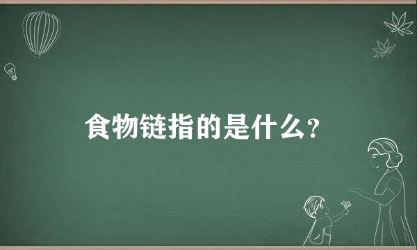 食物链指的是什么？