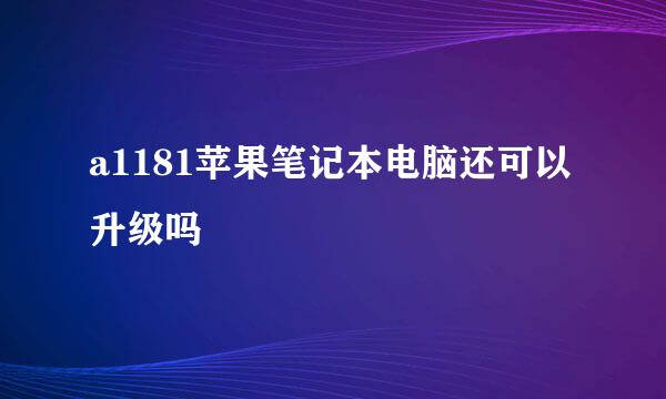 a1181苹果笔记本电脑还可以升级吗