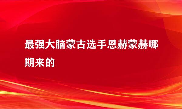 最强大脑蒙古选手恩赫蒙赫哪期来的