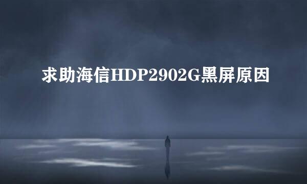 求助海信HDP2902G黑屏原因