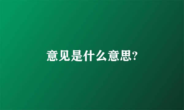 意见是什么意思?