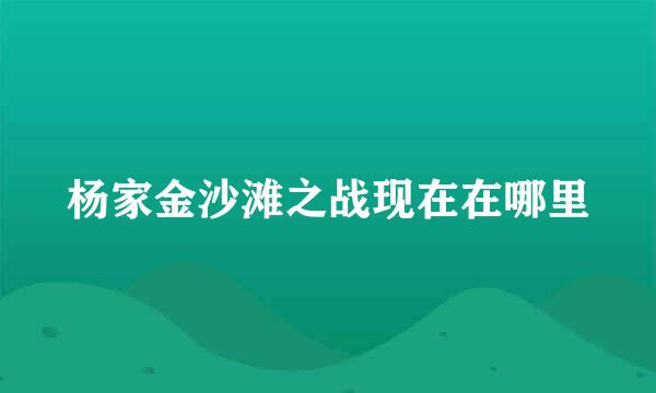 杨家金沙滩之战现在在哪里