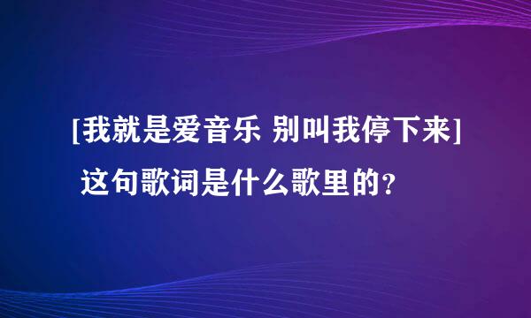 [我就是爱音乐 别叫我停下来] 这句歌词是什么歌里的？