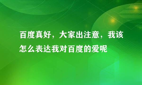 百度真好，大家出注意，我该怎么表达我对百度的爱呢