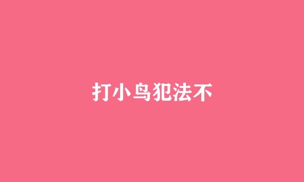 打小鸟犯法不