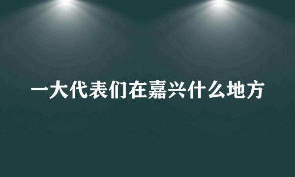 一大代表们在嘉兴什么地方