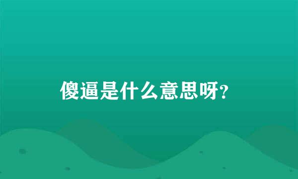 傻逼是什么意思呀？