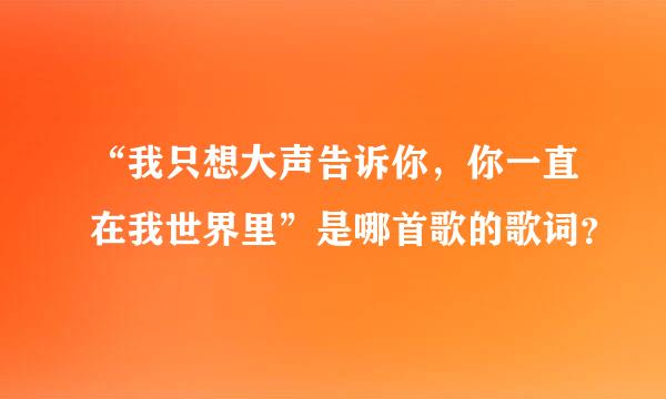 “我只想大声告诉你，你一直在我世界里”是哪首歌的歌词？