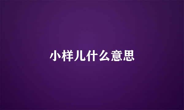 小样儿什么意思