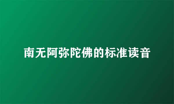 南无阿弥陀佛的标准读音