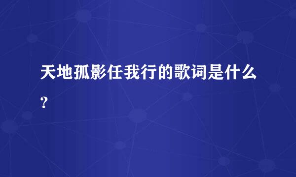 天地孤影任我行的歌词是什么？