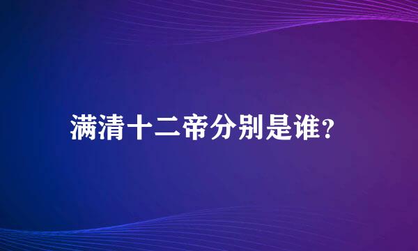 满清十二帝分别是谁？