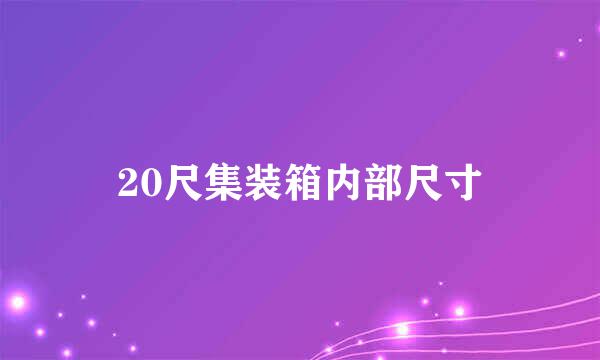 20尺集装箱内部尺寸