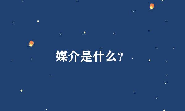 媒介是什么？