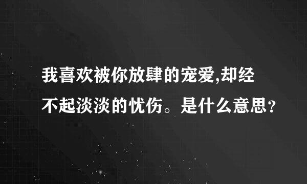 我喜欢被你放肆的宠爱,却经不起淡淡的忧伤。是什么意思？