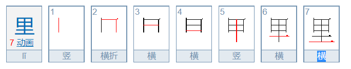 里的笔画顺序是什么？