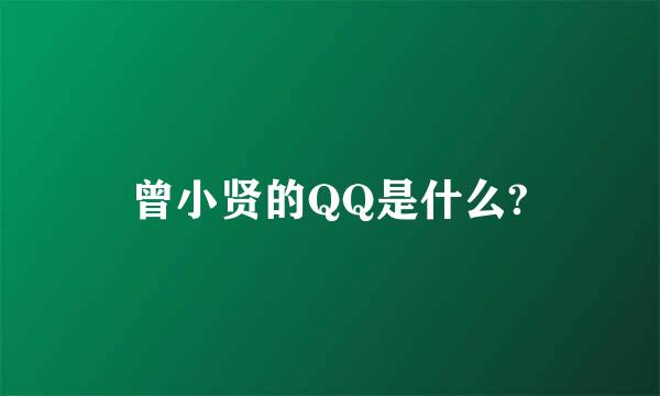 曾小贤的QQ是什么?