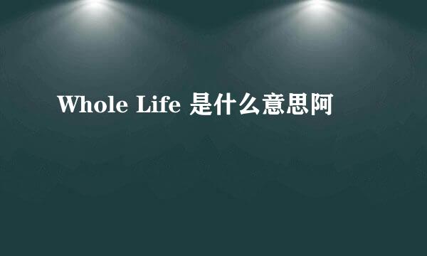 Whole Life 是什么意思阿