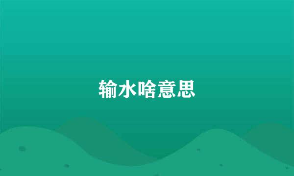 输水啥意思