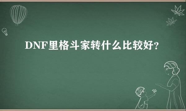 DNF里格斗家转什么比较好？