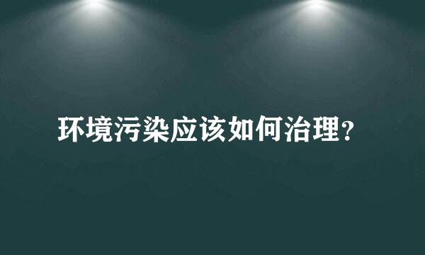 环境污染应该如何治理？