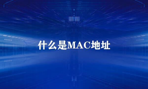 什么是MAC地址