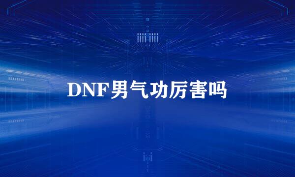 DNF男气功厉害吗