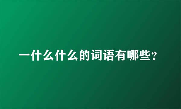 一什么什么的词语有哪些？