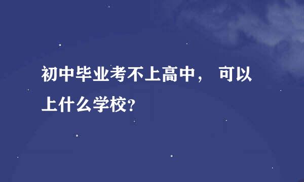 初中毕业考不上高中， 可以上什么学校？