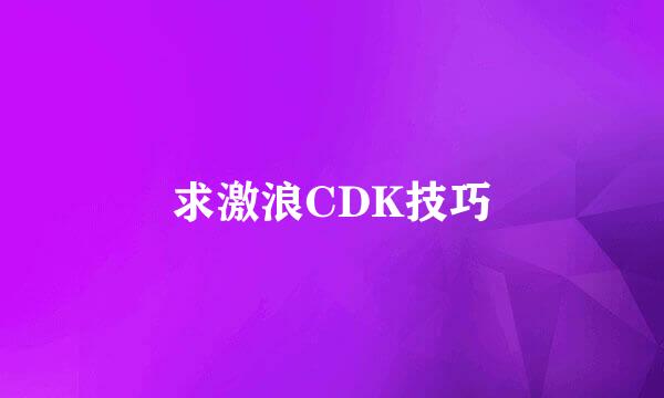 求激浪CDK技巧