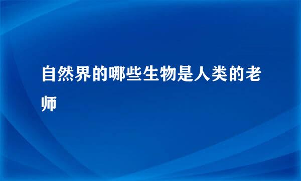 自然界的哪些生物是人类的老师