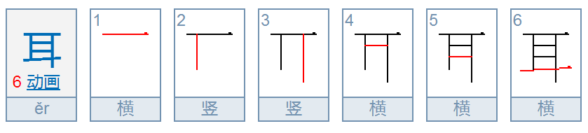 耳笔画笔顺怎么写